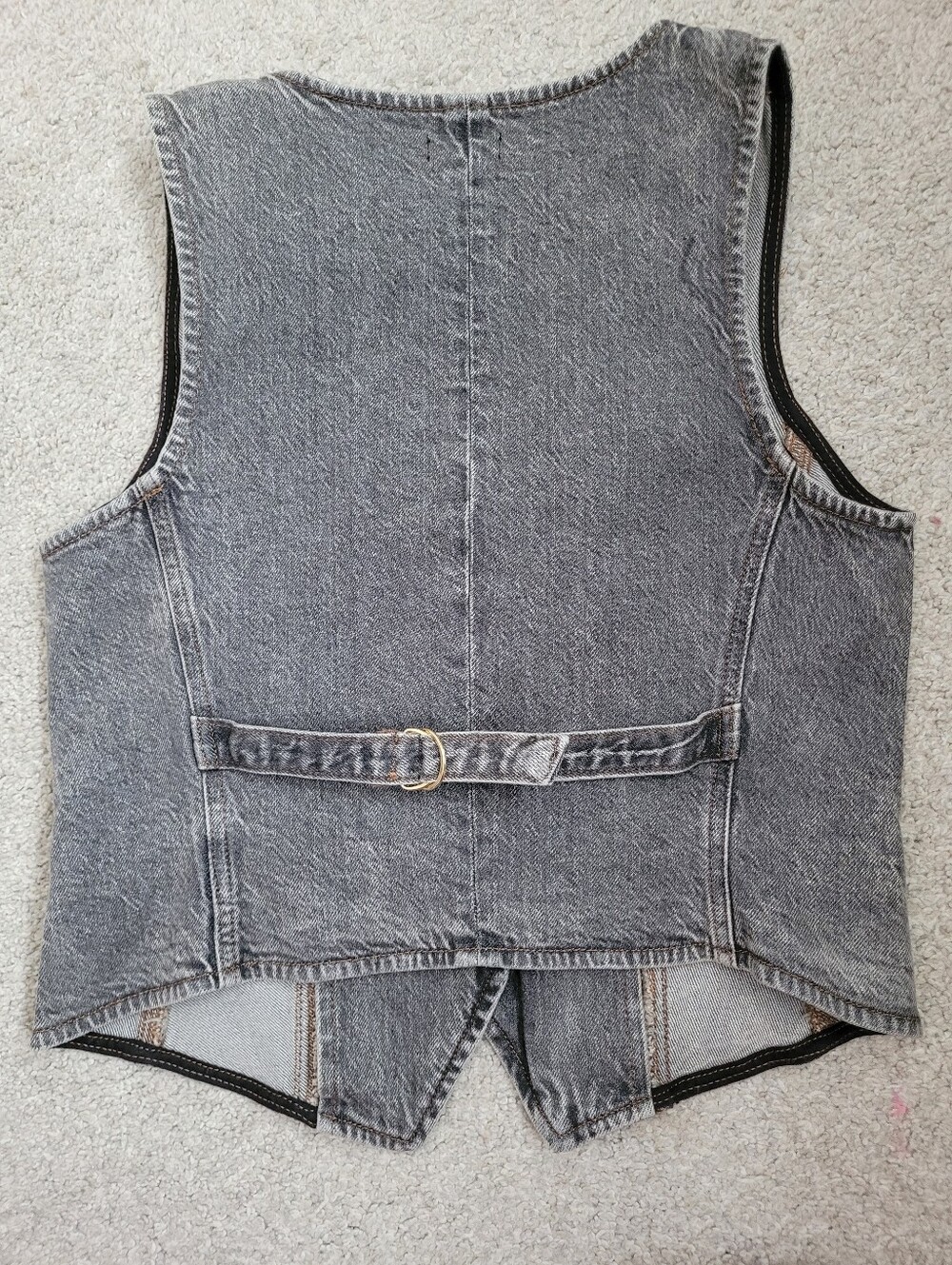 NWOT Express Gray Washed Denim Vest - Picture 5 of 5